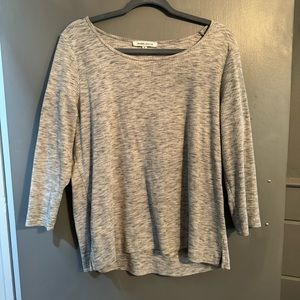 Grey Ribbed Long Sleeve Tee